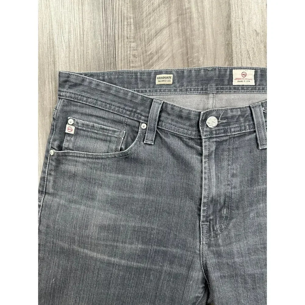 AG Adriano Goldschmied Graduate Tailored Leg Jeans Gray — Size 34